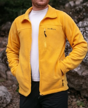 Seasonal Fleece Cardigan, Yellow